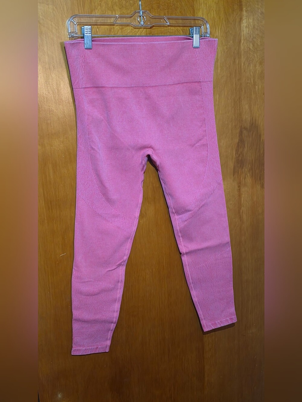 JoyLab Ribbed Seamless High-Rise 7/8 Leggings Coral Pink Size Large